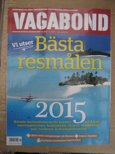 Vagabond Nr:1-2015 (Årets bästa resmål-Äventyr, Sol & Bad, Mat, Familjeresor, C