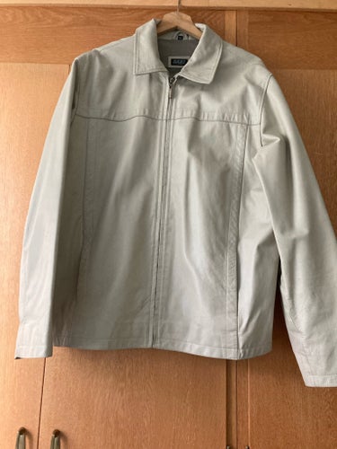 SAKI Leather beige jacka, storlek 54