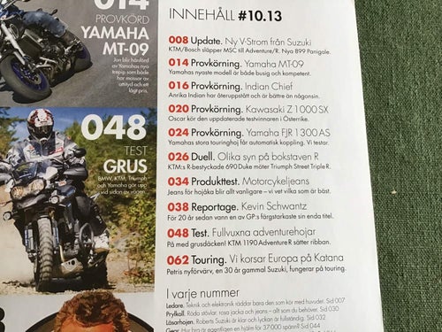 BIKE NR 10 2013 KEVIN SCHWANTZ,V STROM,INDIAN CHIEF,YAMAHA MT-09,YAMAHA