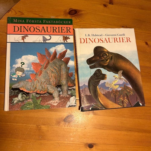 2 böcker om dinosaurier för barn och ungdom