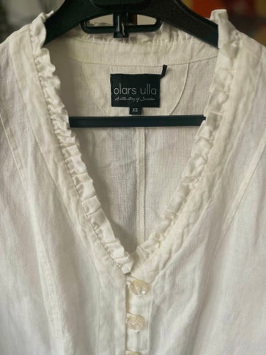 Olars Ulla vit blus, storlek XS