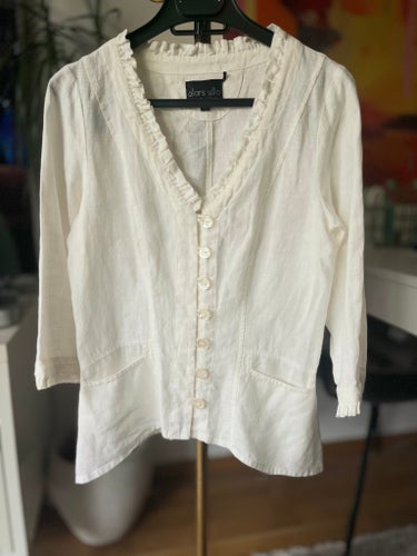 Olars Ulla vit blus, storlek XS