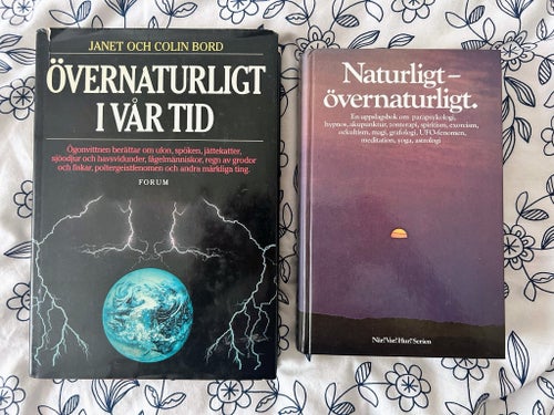 Övernaturligt & Parapsykologi – 2 böcker | UFO, spöken, mystik | Vintage känsla