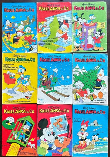 Kalle Anka & C:o tidningar från 1969-1979, 9 st.