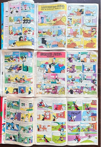 Kalle Anka & C:o tidningar från 1969-1979, 9 st.