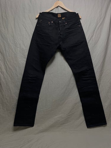 Indigofera Ray Selvage svart jeans, storlek W32 L34