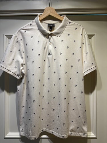 H&M vit pikétröja, storlek XL