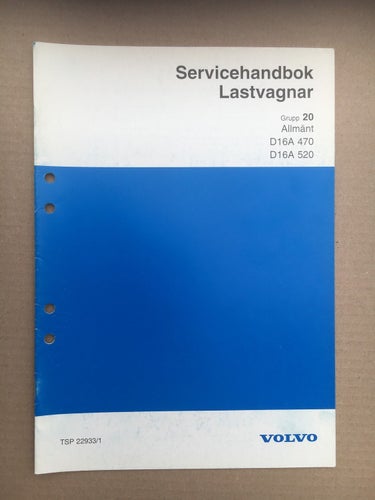 VOLVO Verkstadshandbok Lastbil Allmänt D16A470 D16A520