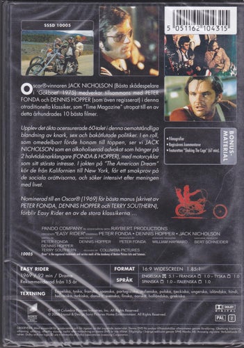DVD / Easy Rider / Dennis Hopper, Jack Nicholson, Peter Fonda / Ny & Inplastad