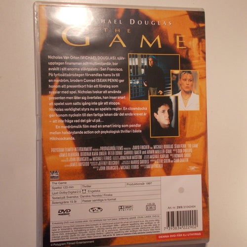 THE GAME (David Fincher 1997) svensk DVD Michael Douglas