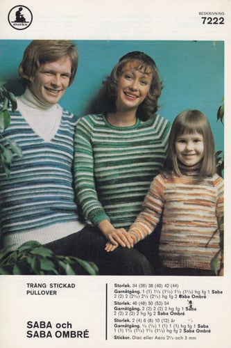 ** STICKMÖNSTER ** BARN DAM HERR ** JUMPER * V-RINGAD * RUND * POLO ** 60-tal **