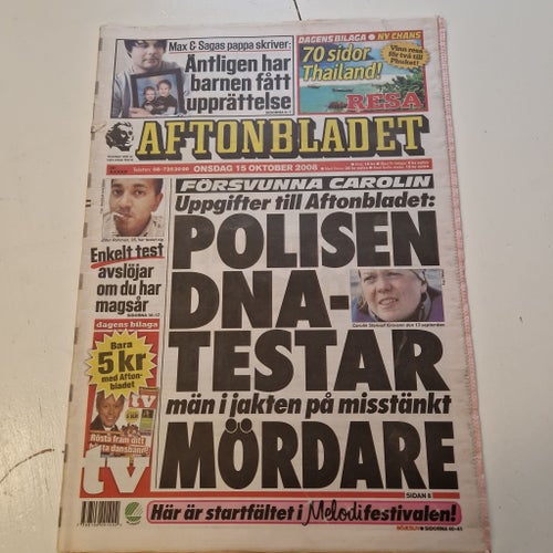 Aftonbladet tidning från 2008