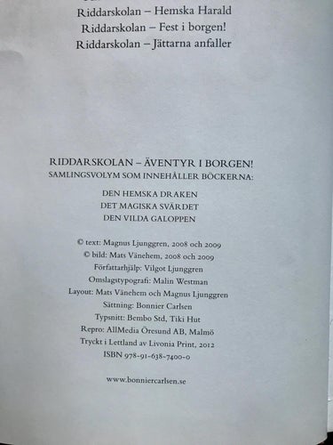 Riddarskolan ÄVENTYR I BORGEN Magnus Ljunggren Mats Vänehem 2012