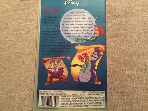 DEN LILLA SJÖJUNGFRUN DUBBEL BUBBEL VHS WALT DISNEY