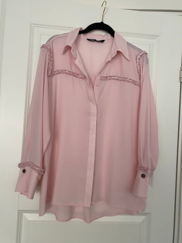 Zara rosa blus, storlek M