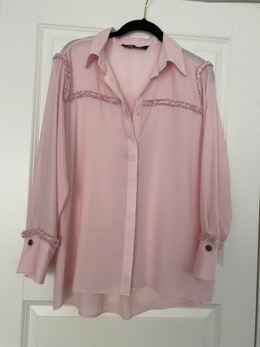 Zara rosa blus, storlek M