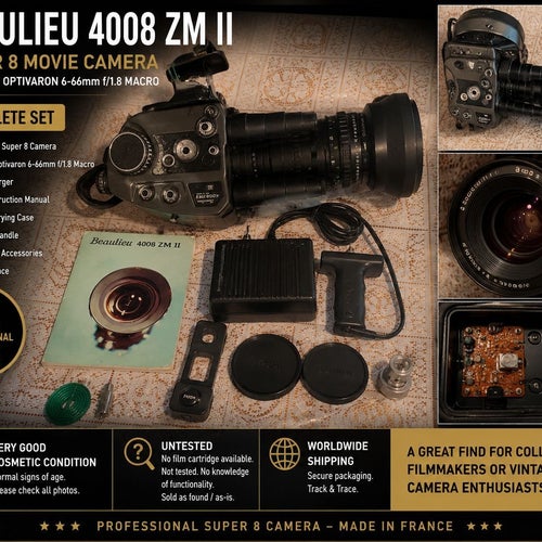 Beaulieu 4008 ZM II Super 8 filmkamera komplett set