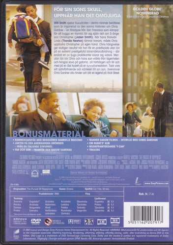 DVD / Jakten På Lycka / Will Smith, Thandie Newton / Nära Nyskick