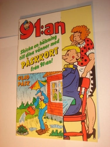 91:an (svensk) NY OLÄST Nr 8 1984 m AdresslappPåskkort