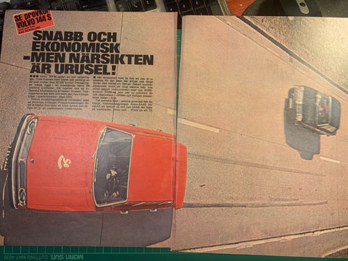 Retro-artikel ”Provkörning av Volvo 144S” från 1967