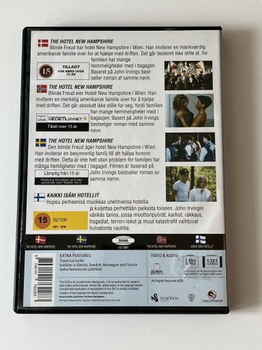 The Hotel New Hampshire (Rob Lowe, Jodie Foster, 1984). Beg. DVD