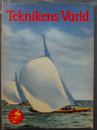 Teknikens Värld nr 15 1951: Guzzi Galetto scooter, teknik, motor, flyg, hobby