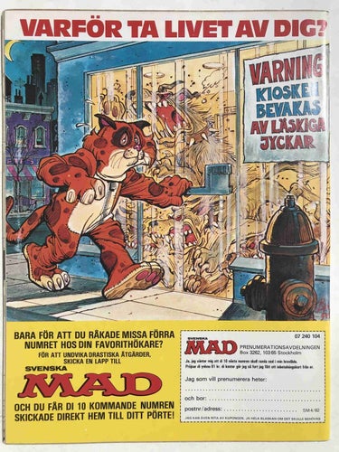 MAD - 1982:4 VF+ med Sverigebilaga