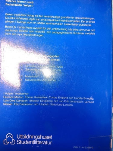 Fackdidaktik Volym 1, Ference Marton