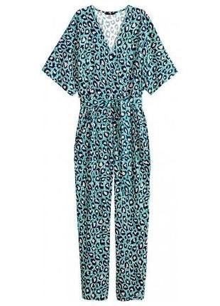Leopardmönstrad byxdress/jumpsuit från H&M