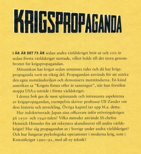 Krigspropaganda – från 1914 till idag