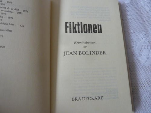 FIKTIONEN, J. BOLINDER, 1980,  BÖCKER