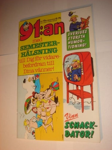 91:an (svensk) NY OLÄST Nr 15 1984 m Adresslapp Vykort