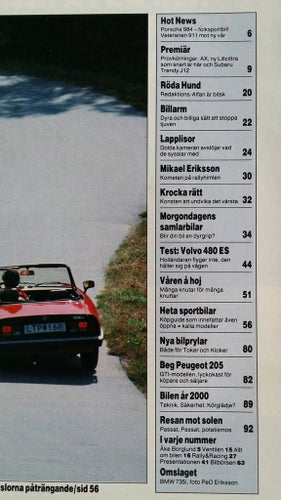 Teknikens Värld nr 9 1987: Subaru Trendy, Volvo 480 ES, Citroën AX, sportbilar
