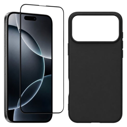 [Paket] iPhone 17 Pro - Svart Skal + 9H Härdat Glas Skärmskydd