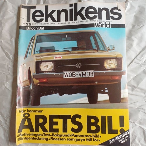 TEKNIKENS VÄRLD 1970, nr. 25, Volkswagen K 70,