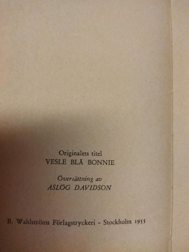 Lilla blå Bonnie av Annik saxegaard . bok. Fine plus