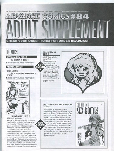 Advance Comics Catalouge Decemb 1995 Will Eisner, Rob Maisch
