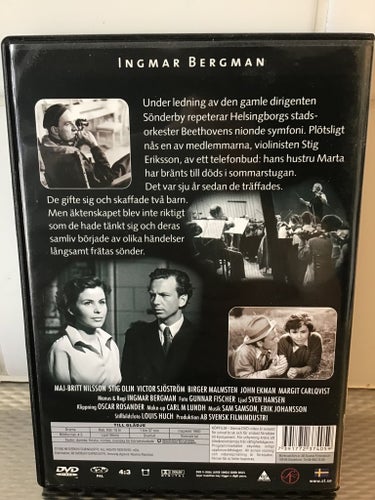 Till Glädje. Stig Olin, Victor Sjöström, Birger Malmsten. Ingmar Bergman.