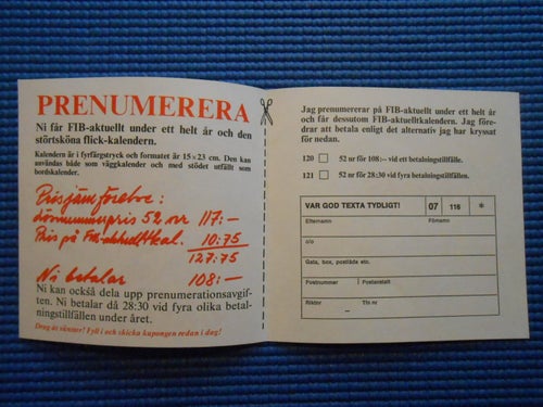 Reklamhäfte Gott Nytt År med FIB Aktuellt 1970
