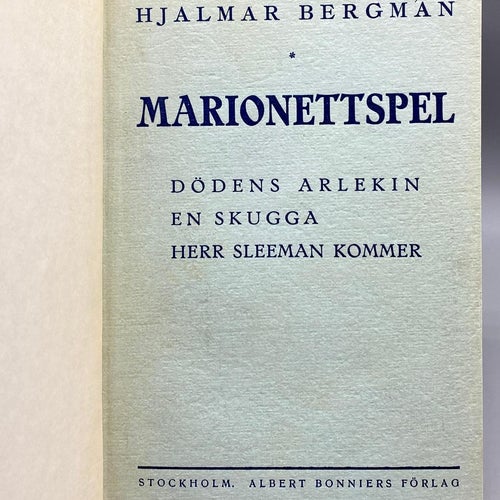 Marionettspel - Dödens Arlekin - En skugga - Herr S av Hjalmar Bergman (Teater)
