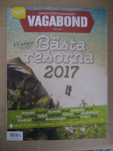 Vagabond Nr:1-2017 (Årets Bästa Resmål, Hawaii, Kirgizistan, Colombia, Resenäre