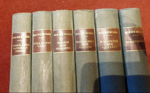 Hem Och Hushåll x 6 böcker KOMPLETT, hälsovård, sjukvård, barnvård etc - år 1941