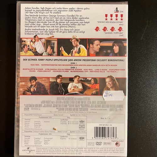FUNNY PEOPLE. 2-DISC COLLECTOR´S EDITION. DVD KOMEDI -09. INPLASTAD