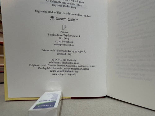 Mitt nyfikna Jag Texter 1970-2005 av Margaret Atwood. Very Fine plus
