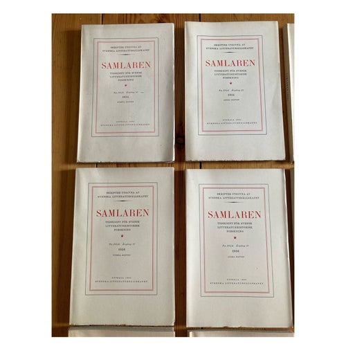 Tidskriften Samlaren, alla 11 häften från 1934-1939. 8 osprättade. 8 osprättade.