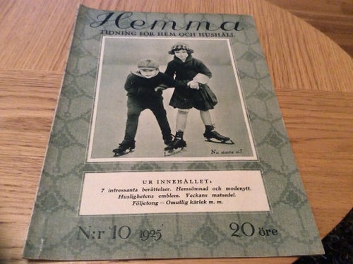 Hemma Nr 10 1925 Arnes penningar,Branehög,Mode,Gustaf Vasa kyrkbacken i Mora