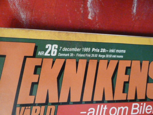 TEKNIKENS VÄRLD, NR 26, 1989, TIDNING