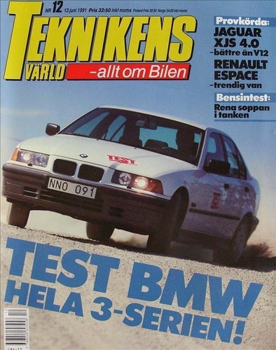 TEKNIKENS VÄRLD 1991/12.Jaguar.Renault Espace.Rolls-Royce.BMW 3-serien.Le mans.