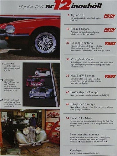 TEKNIKENS VÄRLD 1991/12.Jaguar.Renault Espace.Rolls-Royce.BMW 3-serien.Le mans.