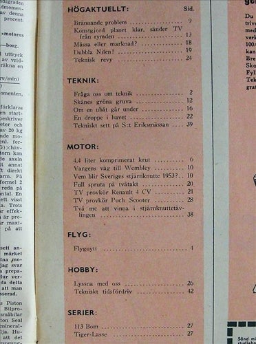 TEKNIKENS VÄRLD 1953/18.Varg-Olle.Renault 4 CV.Puch Scooter.Perstorp Ättika